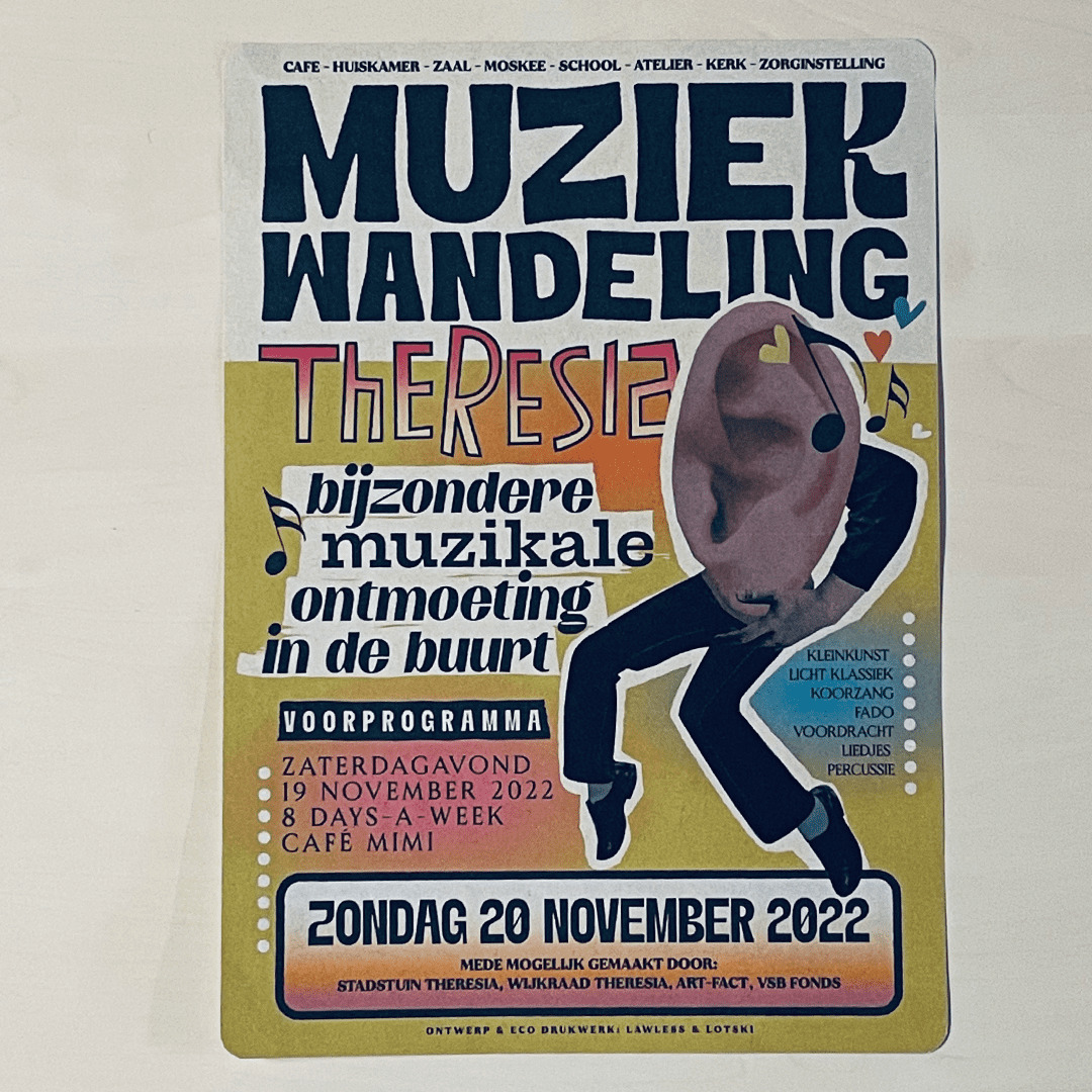 Muziekwandeling Tilburg poster ontwerp